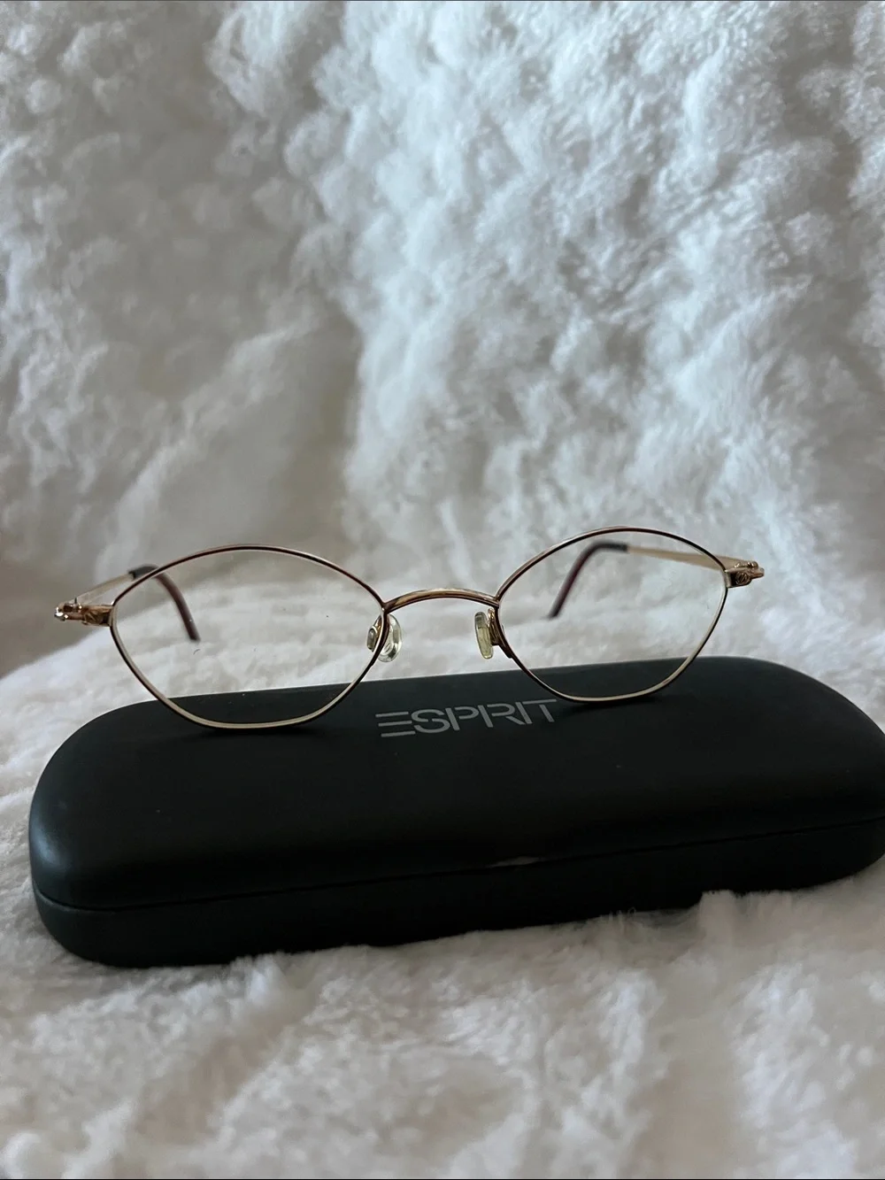 Esprit Gold Round Metal Glasses with Thin Frame